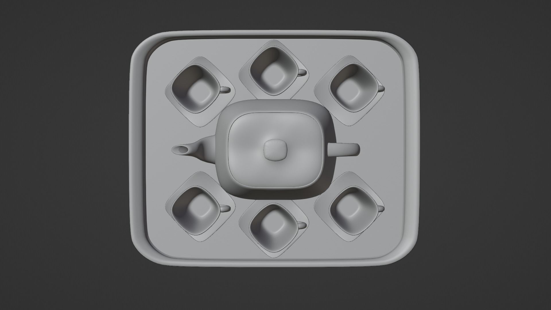 White Porcelain tea set 2 3D model_14