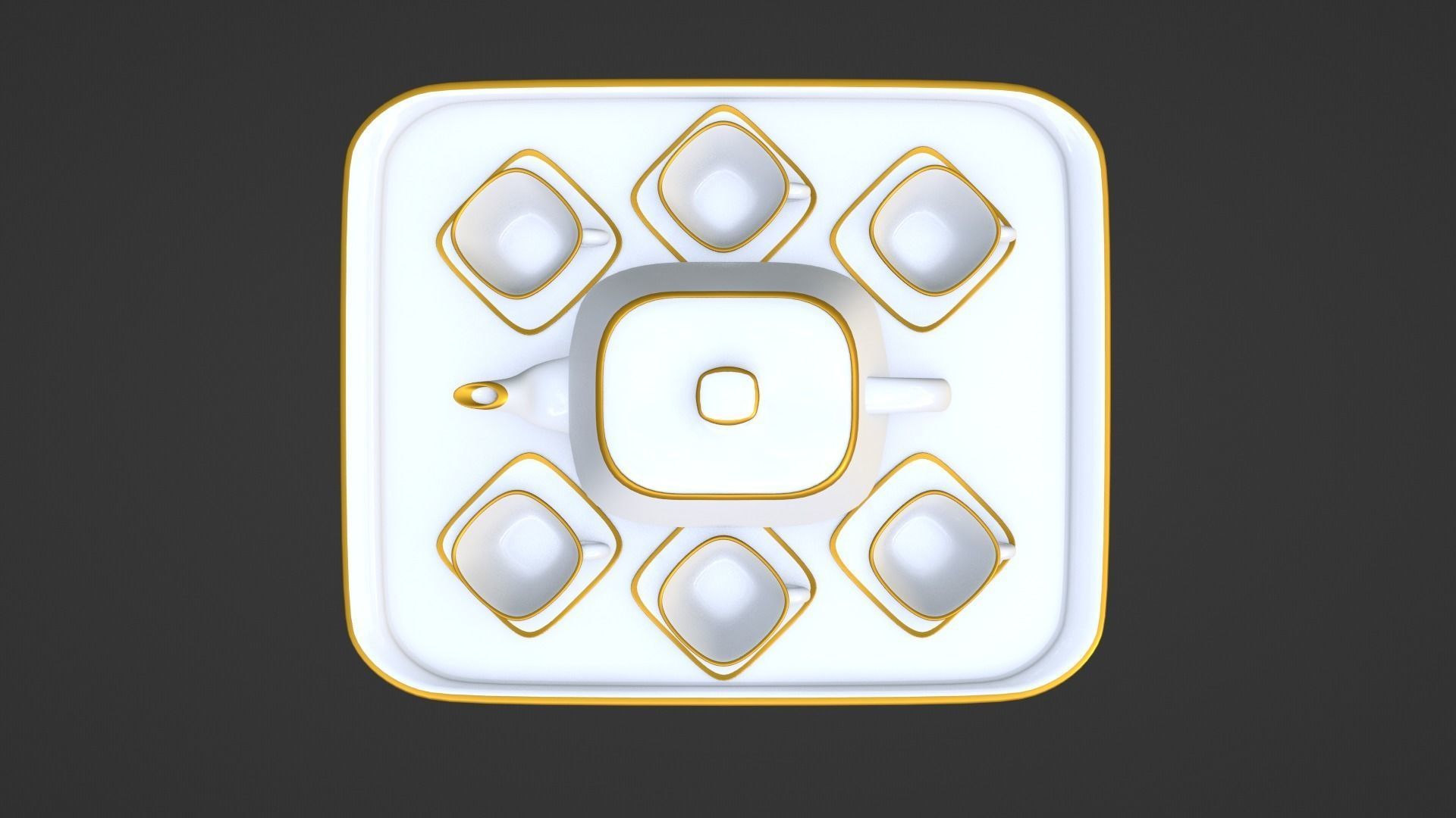 White Porcelain tea set 2 3D model_15