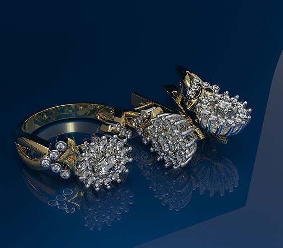 Ring and Earring complect 3D print model