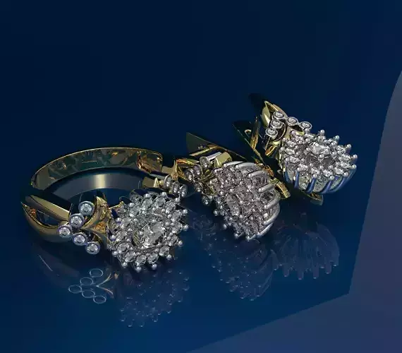 Ring and Earring complect 3D print model
