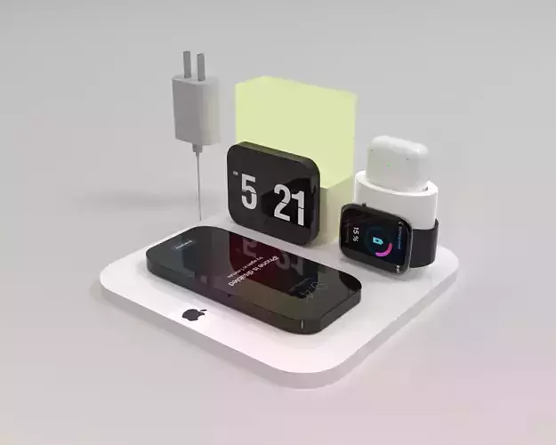 Apple product with charger