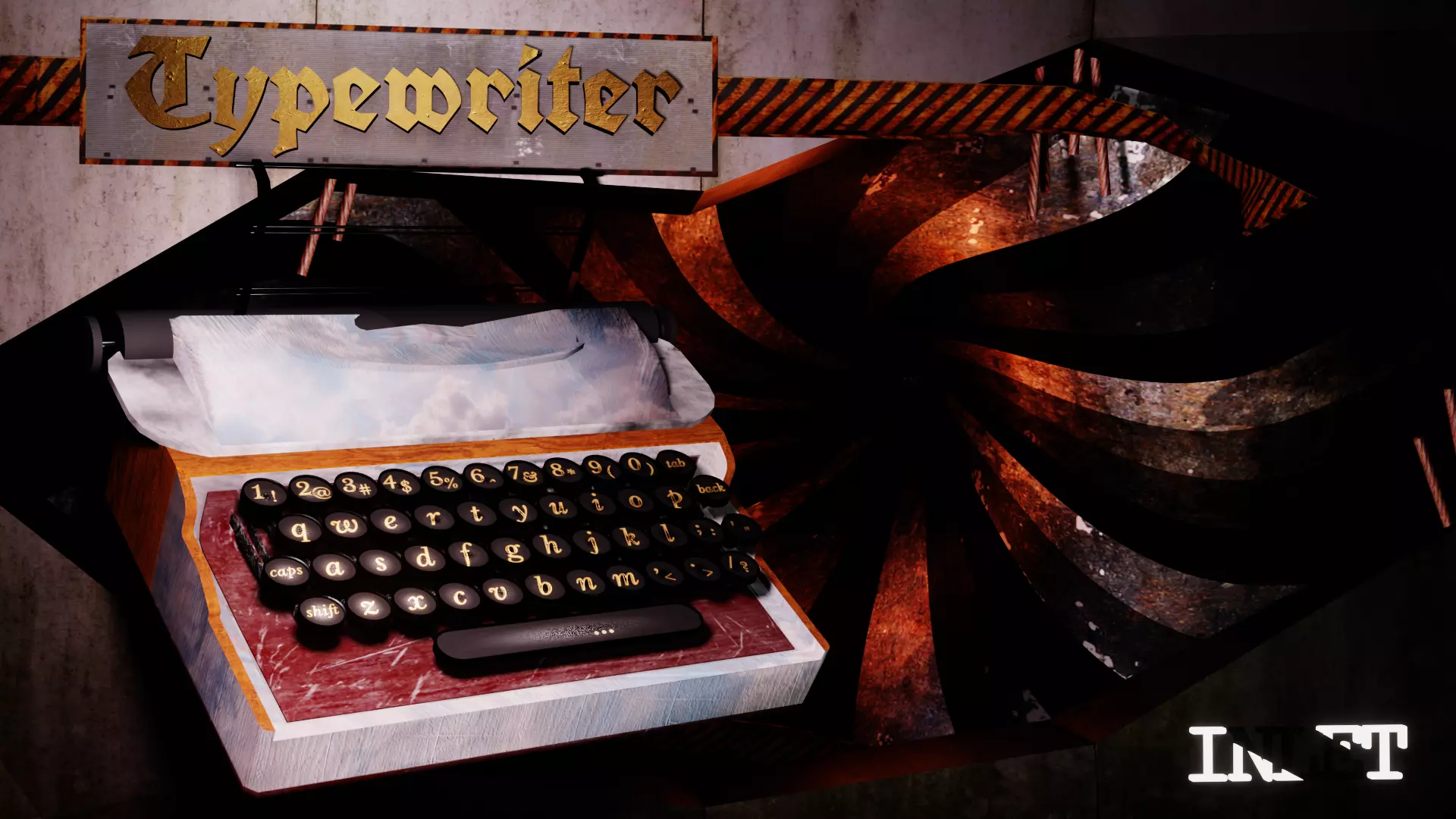 Typewriter Rigged and ready for Animation 3D model
