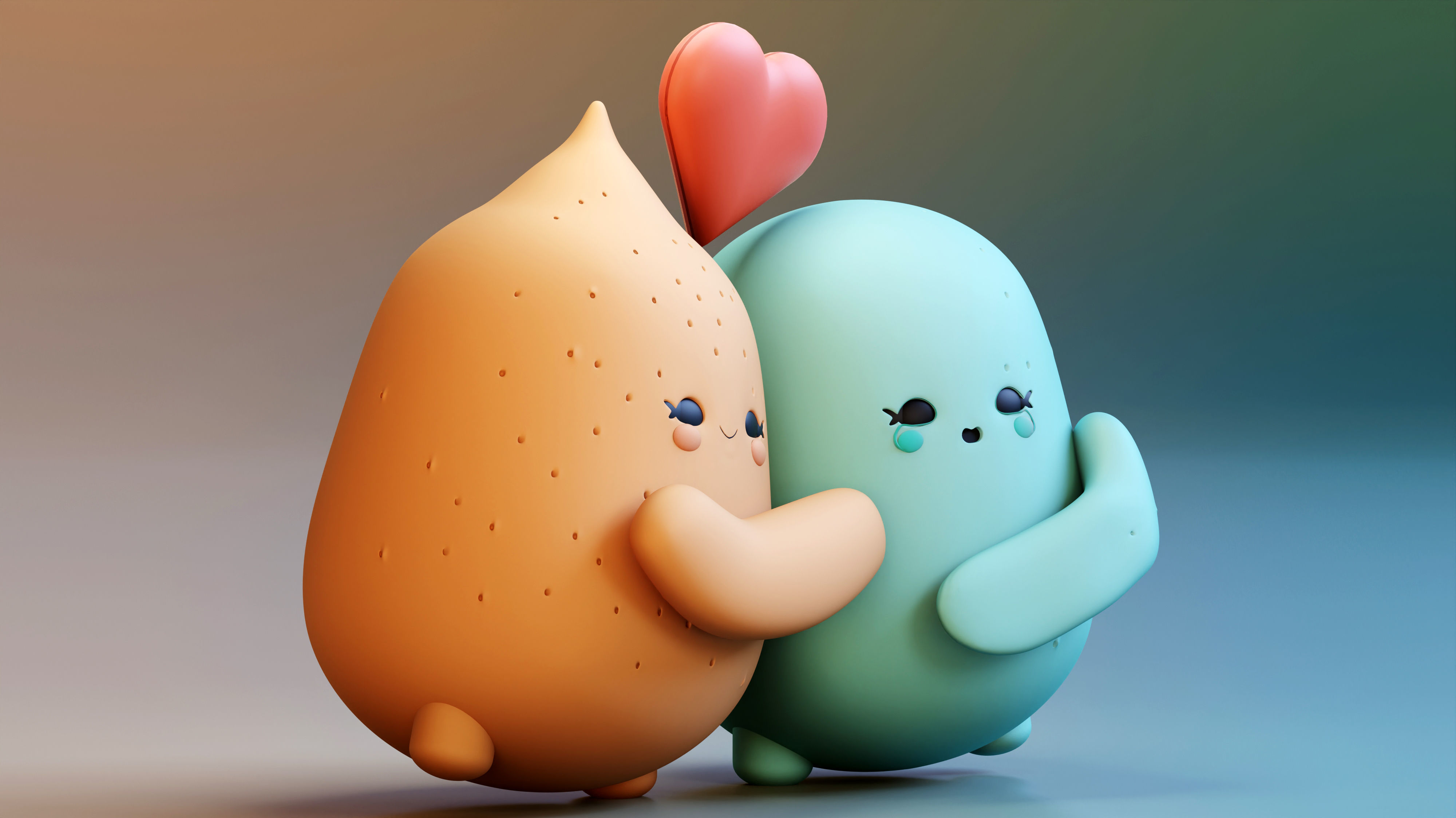 Cute and Cuddly Emoji Couple for Your Romantic Scenes 3D model_8