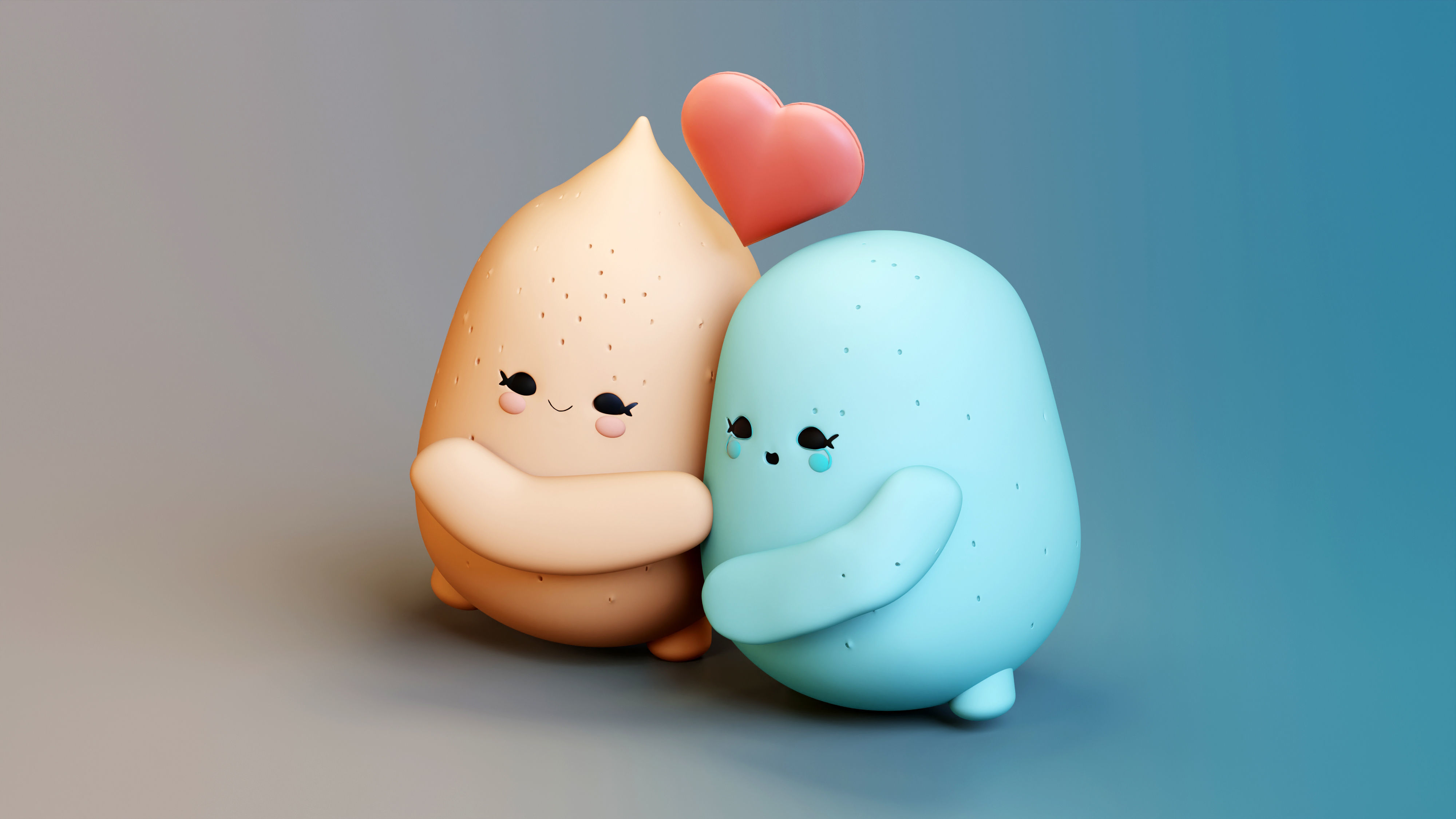 Cute and Cuddly Emoji Couple for Your Romantic Scenes 3D model_6