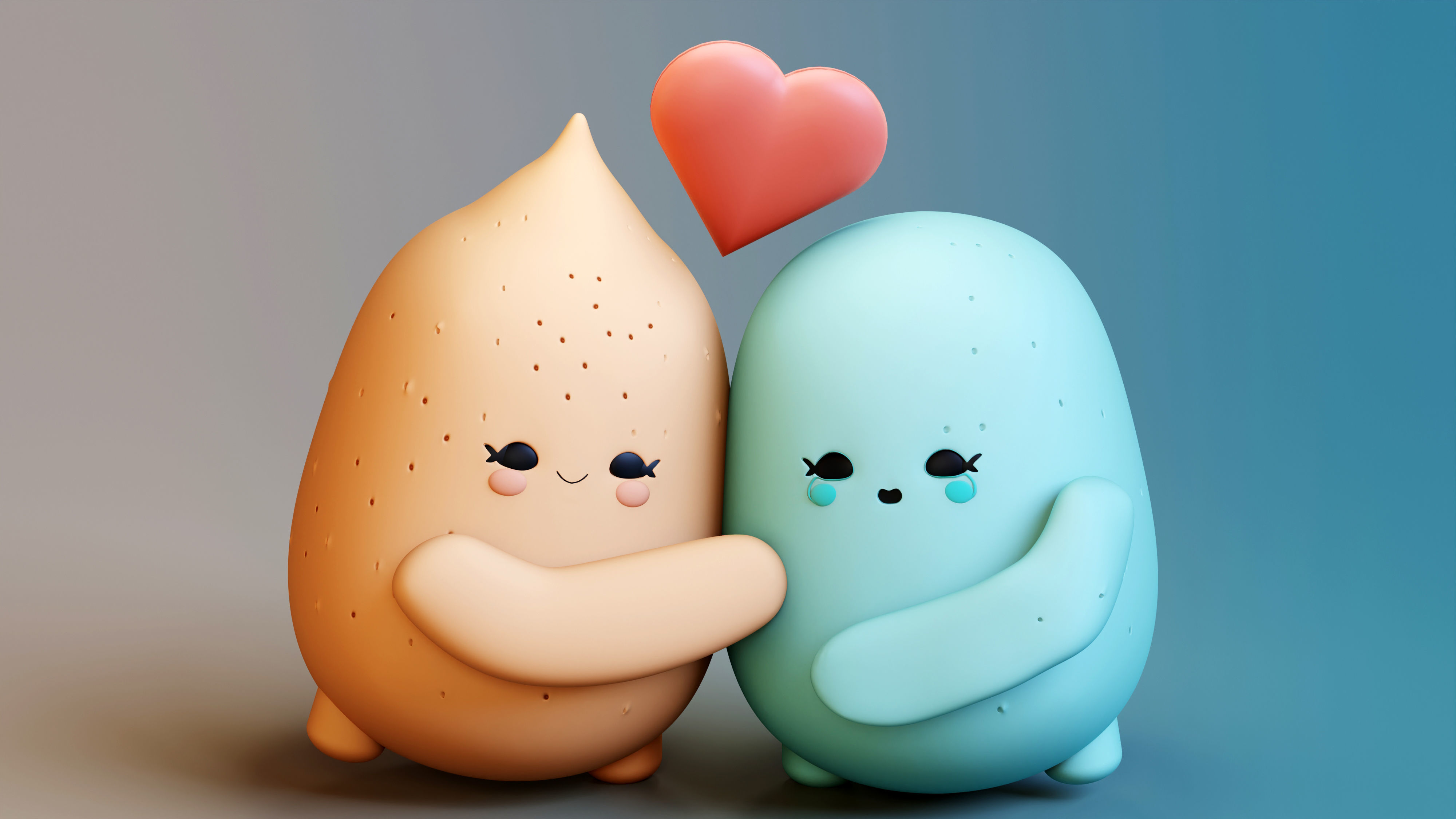 Cute and Cuddly Emoji Couple for Your Romantic Scenes 3D model_10