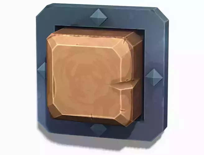 Stylized Wall Button - PBR Game Ready Low-poly 3D model