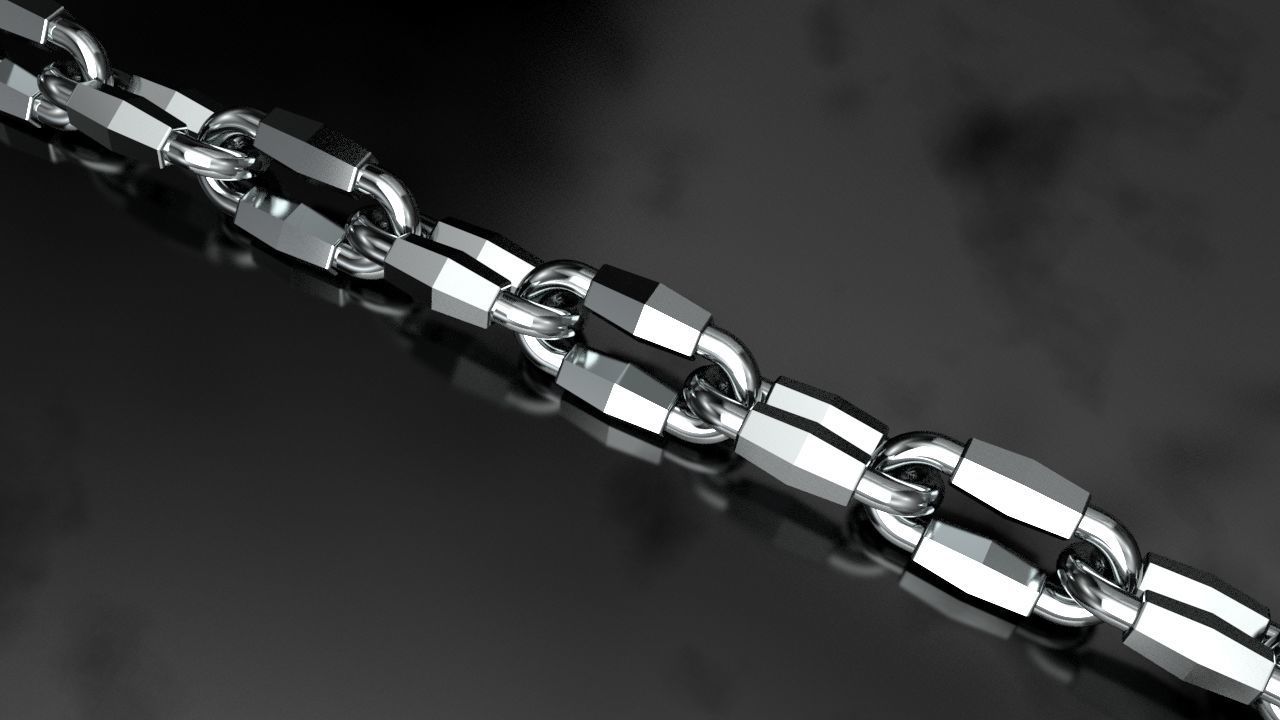 Tiffany chain link faceted 3D print model_7