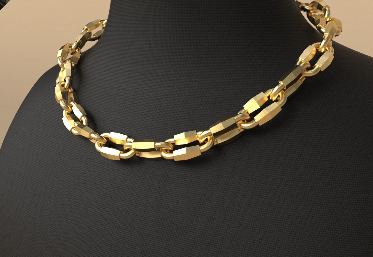 Tiffany chain link faceted 3D print model_1