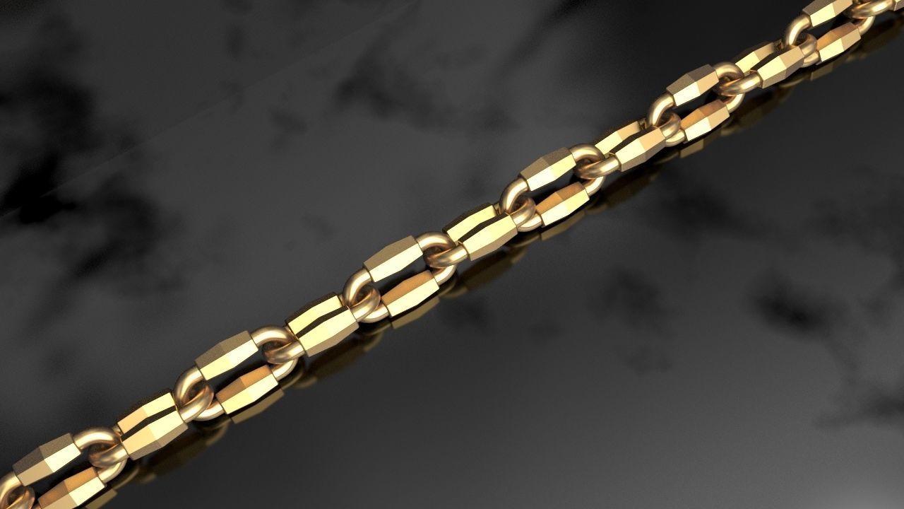 Tiffany chain link faceted 3D print model_5
