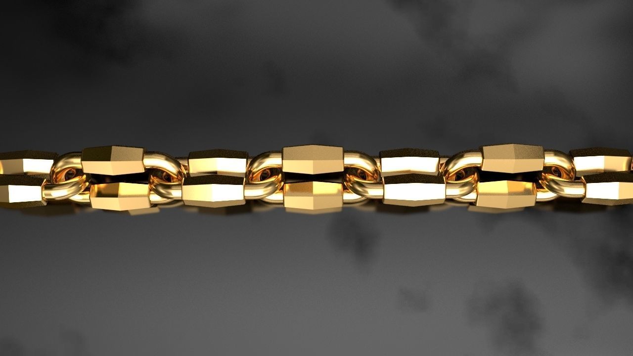 Tiffany chain link faceted 3D print model_8