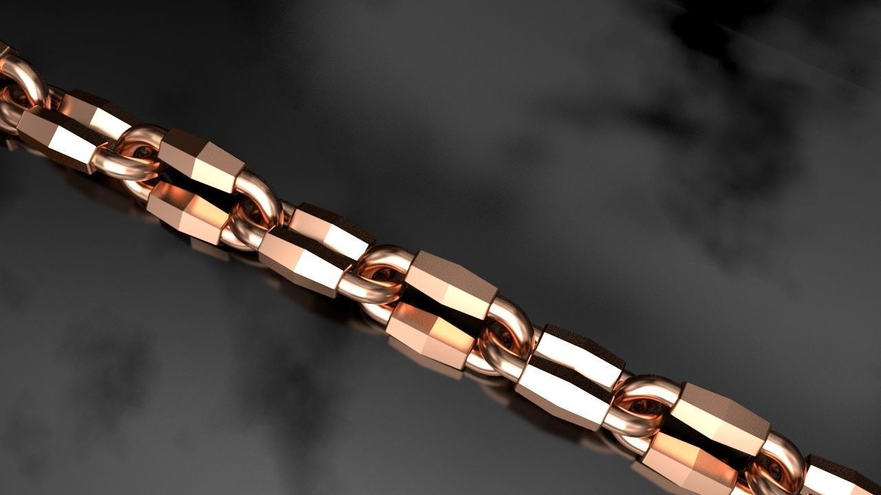 Tiffany chain link faceted 3D print model_4