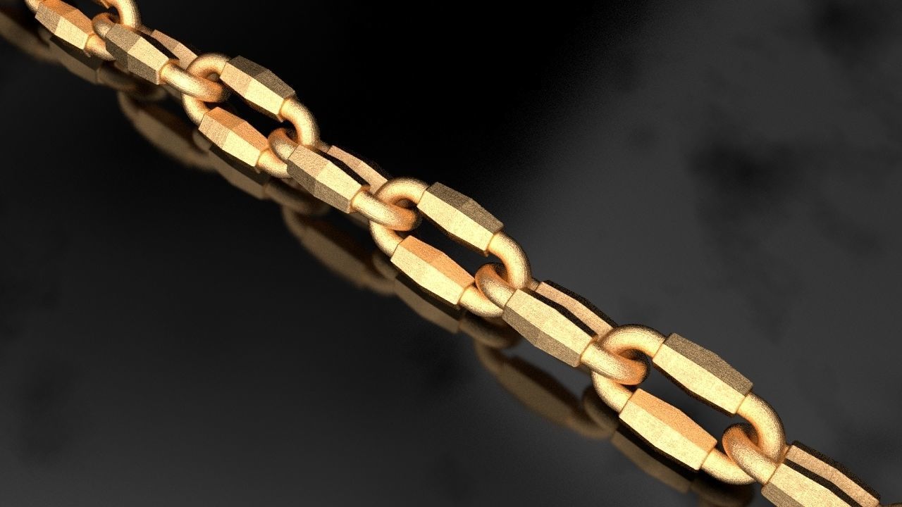 Tiffany chain link faceted 3D print model_9