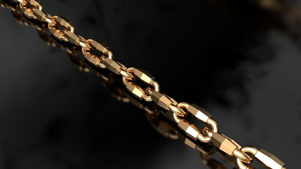 Tiffany chain link faceted 3D print model_12
