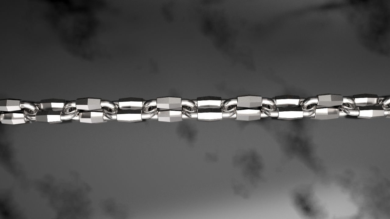Tiffany chain link faceted 3D print model_6