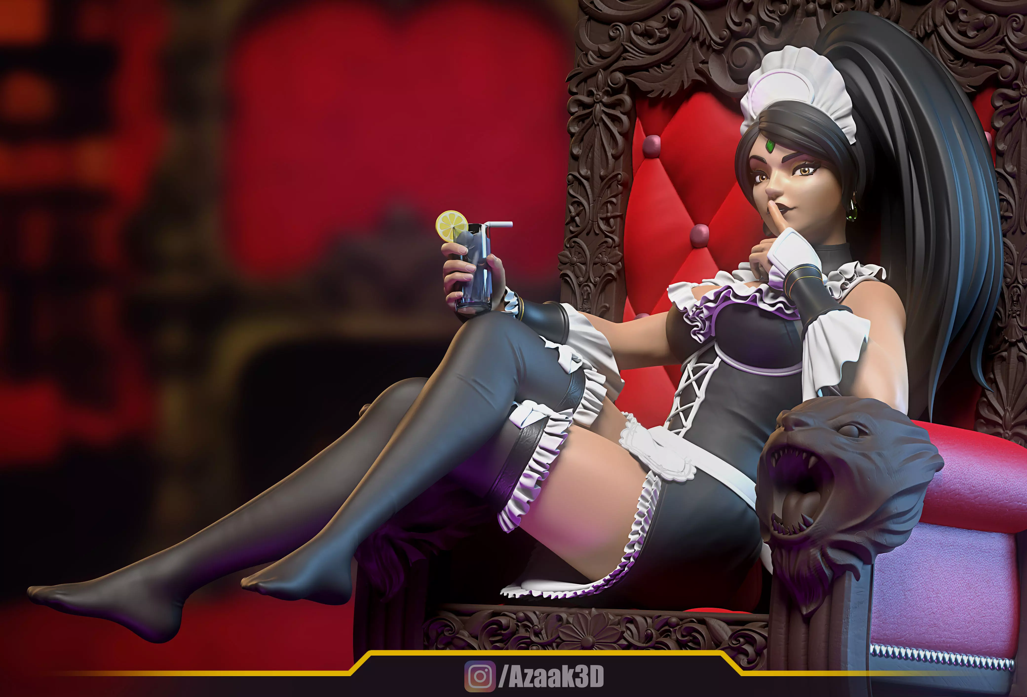 French Maid Nidalee 3D print model_0