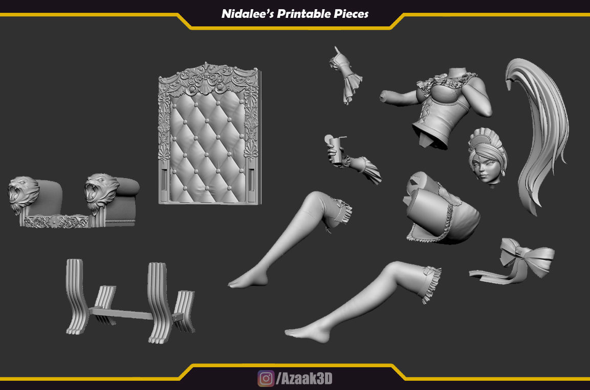 French Maid Nidalee 3D print model_2