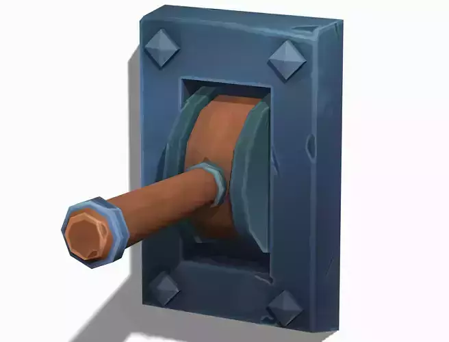 Stylized Wall Lever - PBR Game Ready Low-poly 3D model