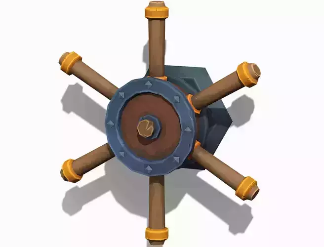 Stylized Wall Level 02 - PBR Game Ready Low-poly 3D model