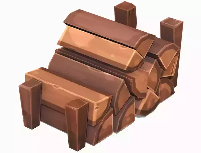Stylized Wood Pile - PBR Game Ready