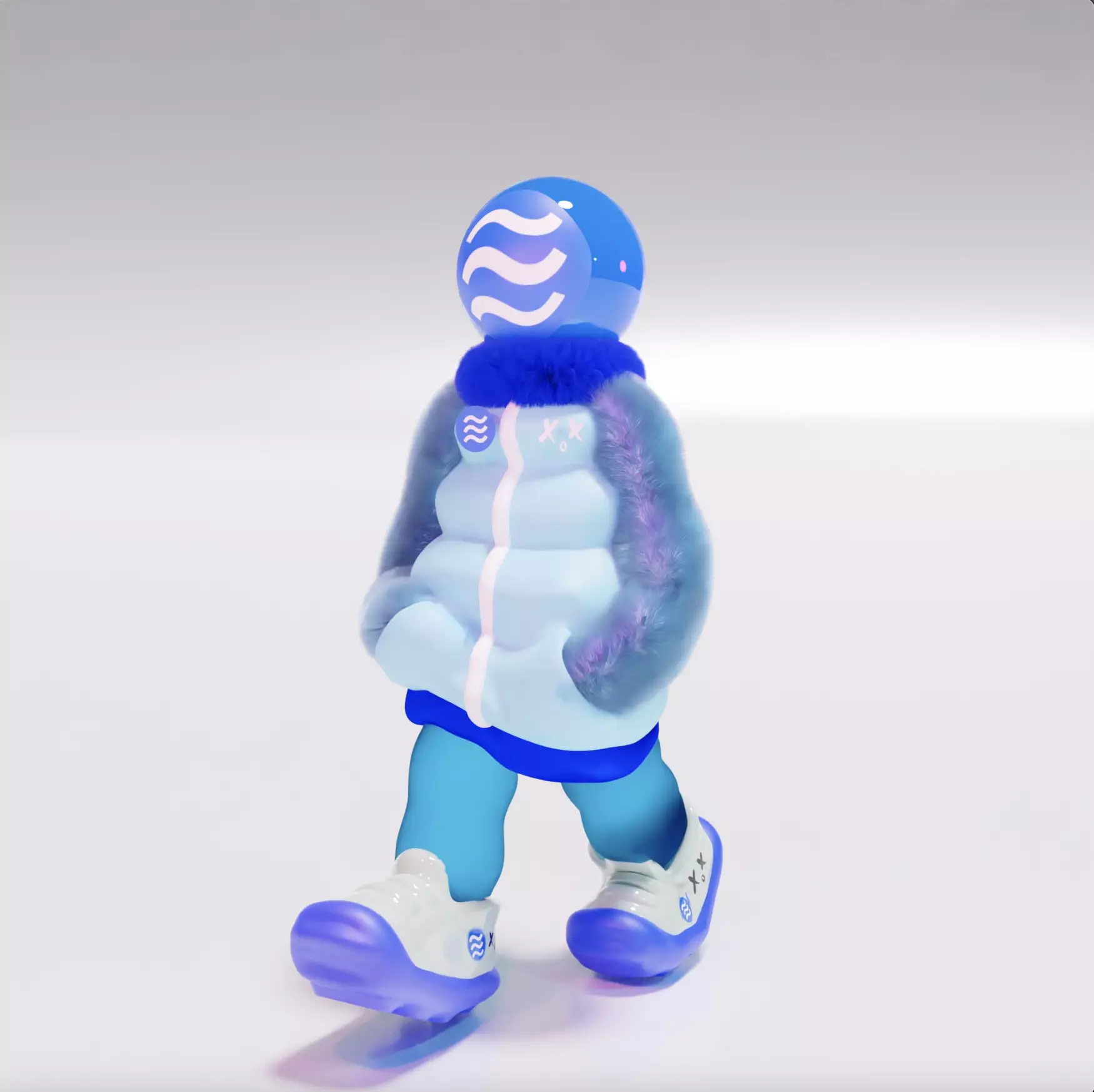 walk animated man 3D model