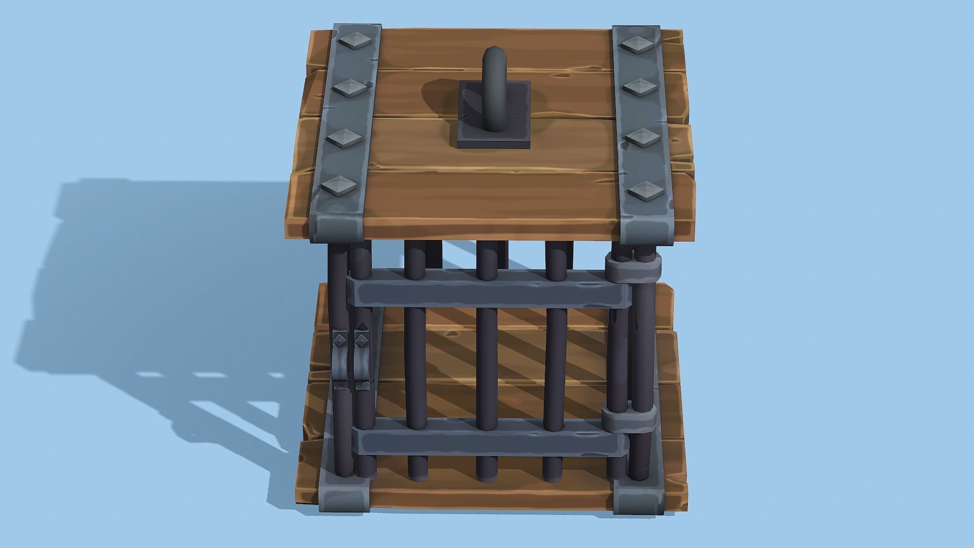Stylized Wooden Cage - PBR Game Ready Low-poly 3D model_2
