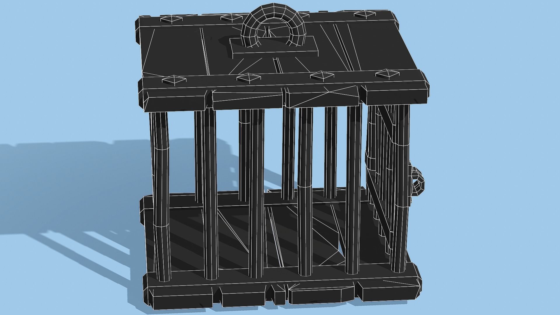 Stylized Wooden Cage - PBR Game Ready Low-poly 3D model_9