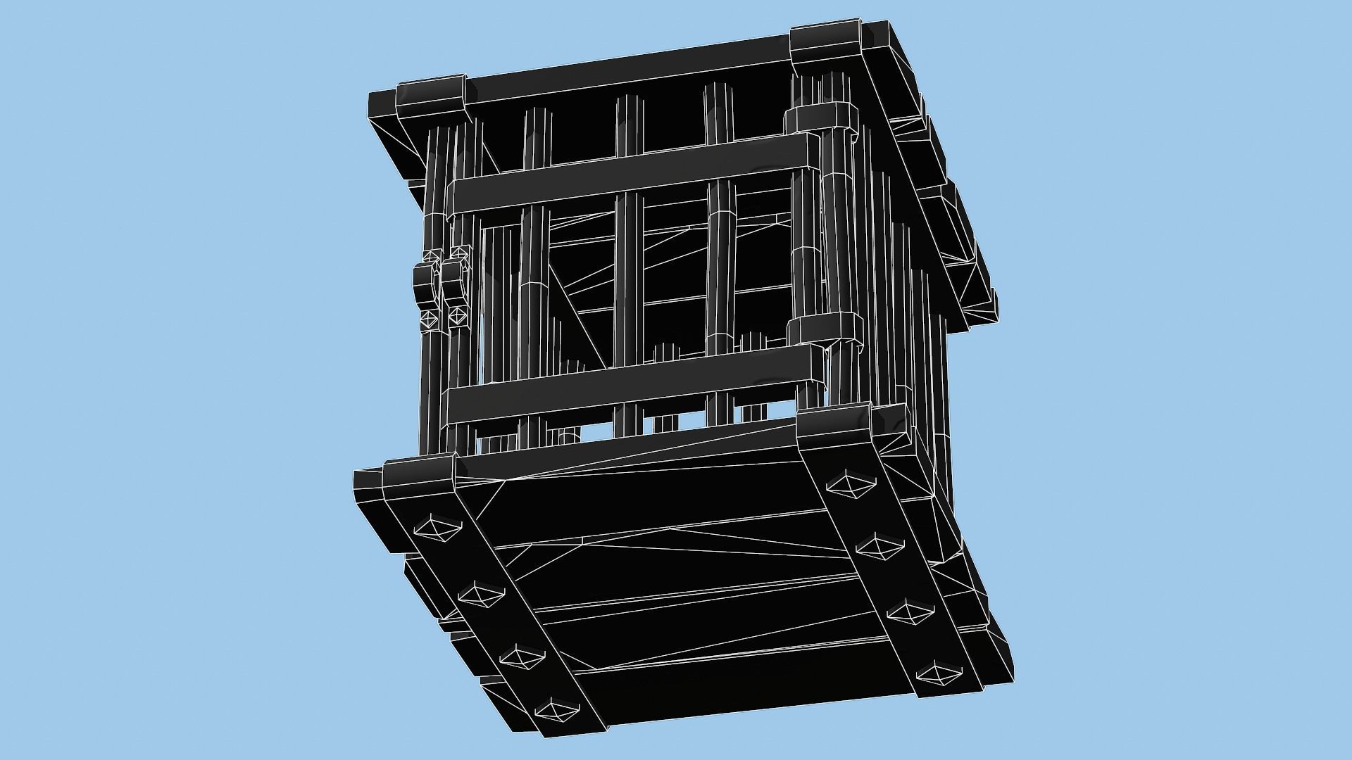 Stylized Wooden Cage - PBR Game Ready Low-poly 3D model_10