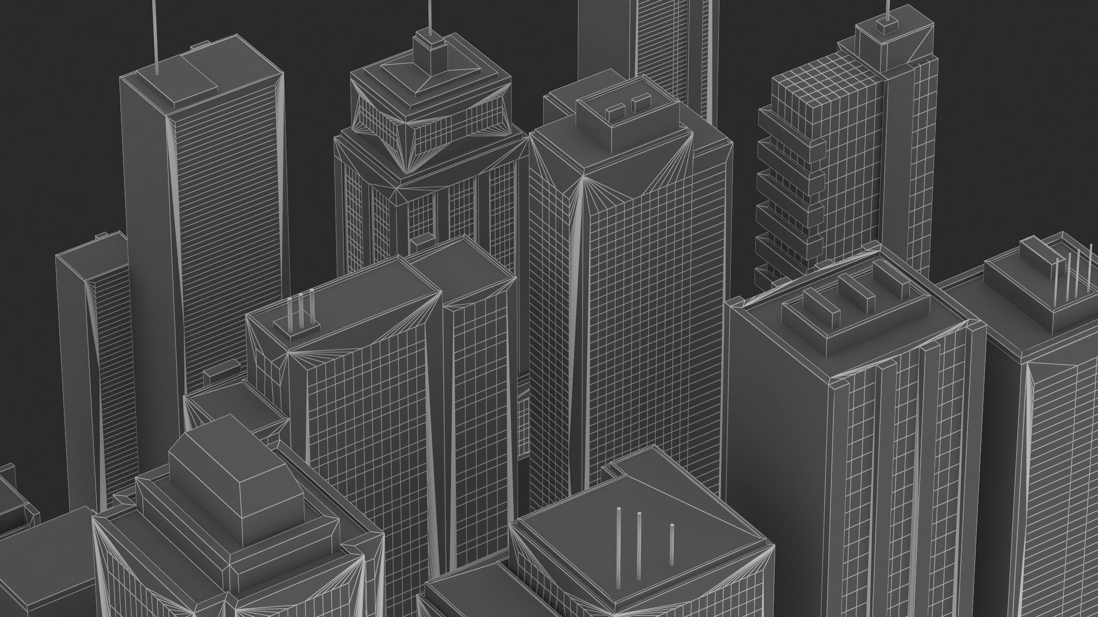 15 Building Low Poly Set 3D model_18