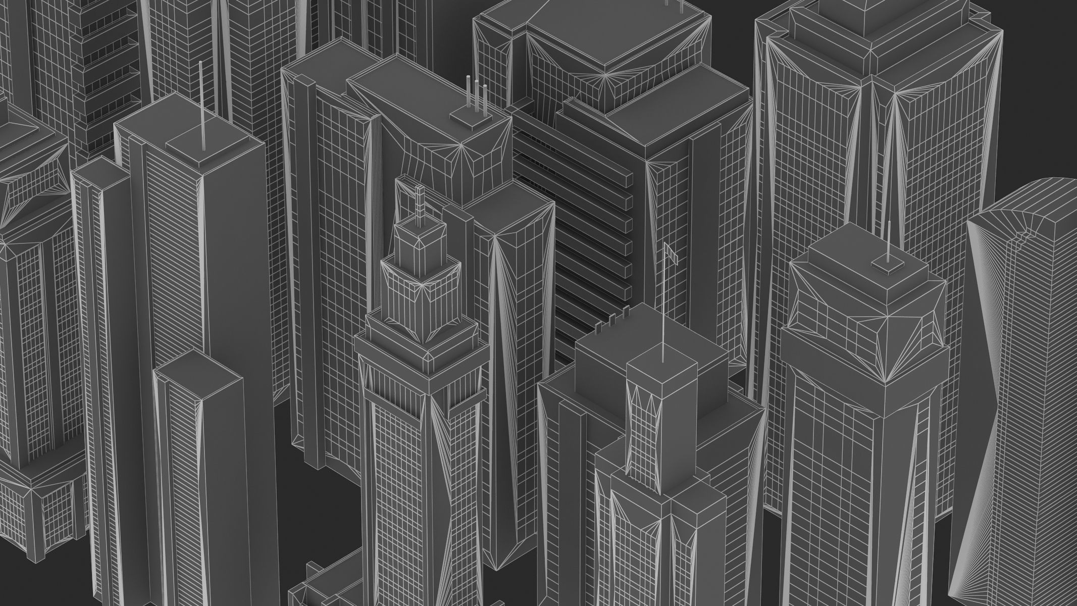 15 Building Low Poly Set 3D model_19