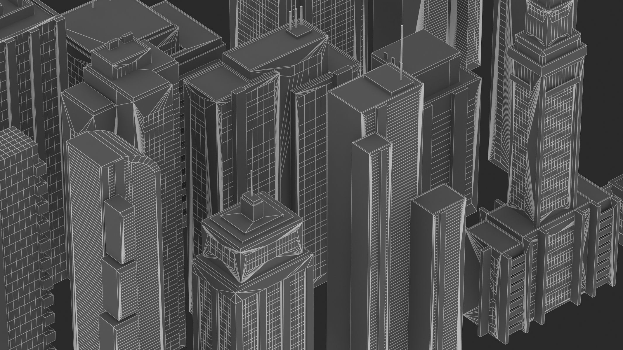 15 Building Low Poly Set 3D model_16