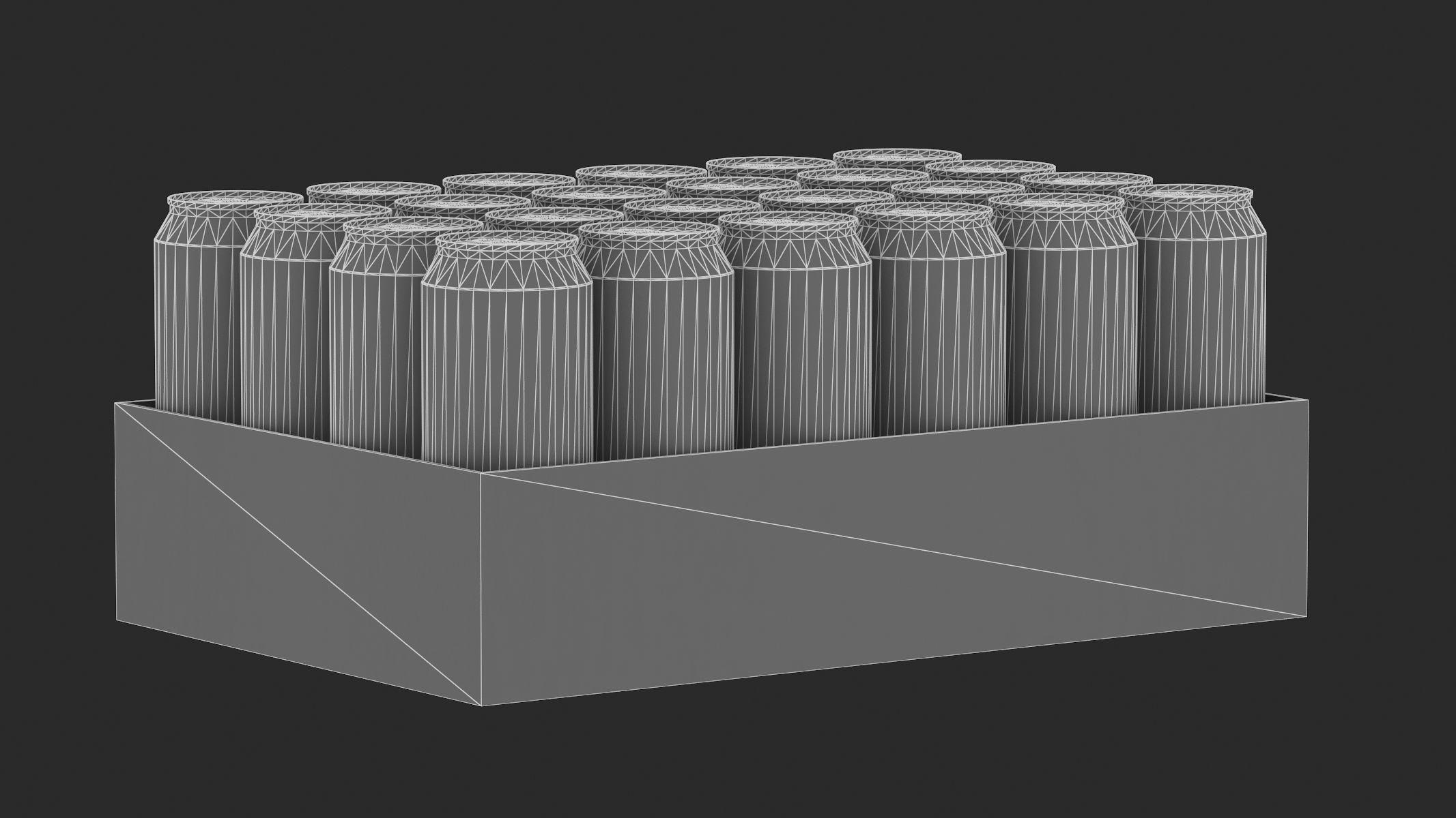 Beer 490ml Pack 24 Cans Low Poly PBR Realistic Low-poly 3D model_5