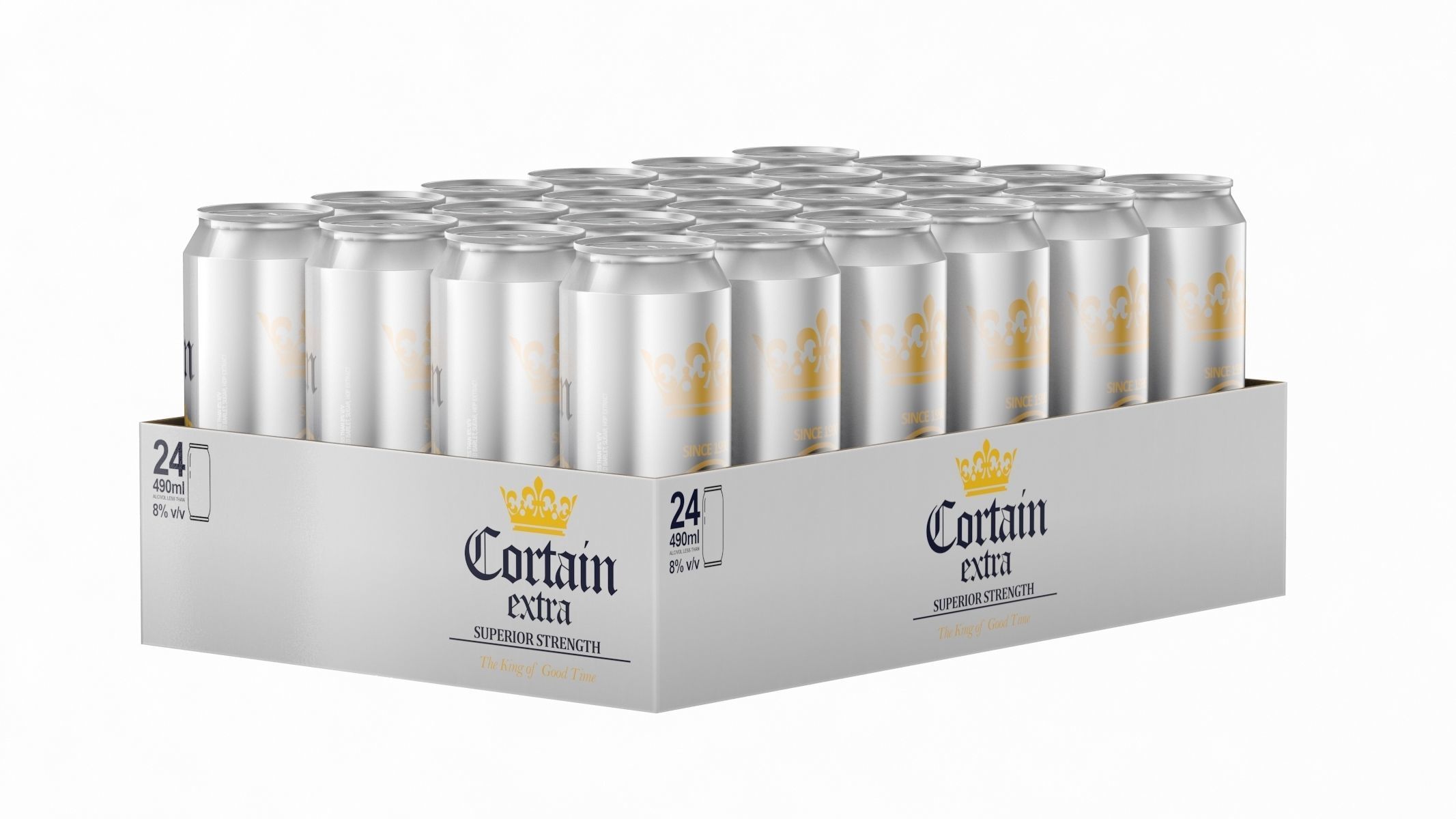 Beer 490ml Pack 24 Cans Low Poly PBR Realistic Low-poly 3D model_3