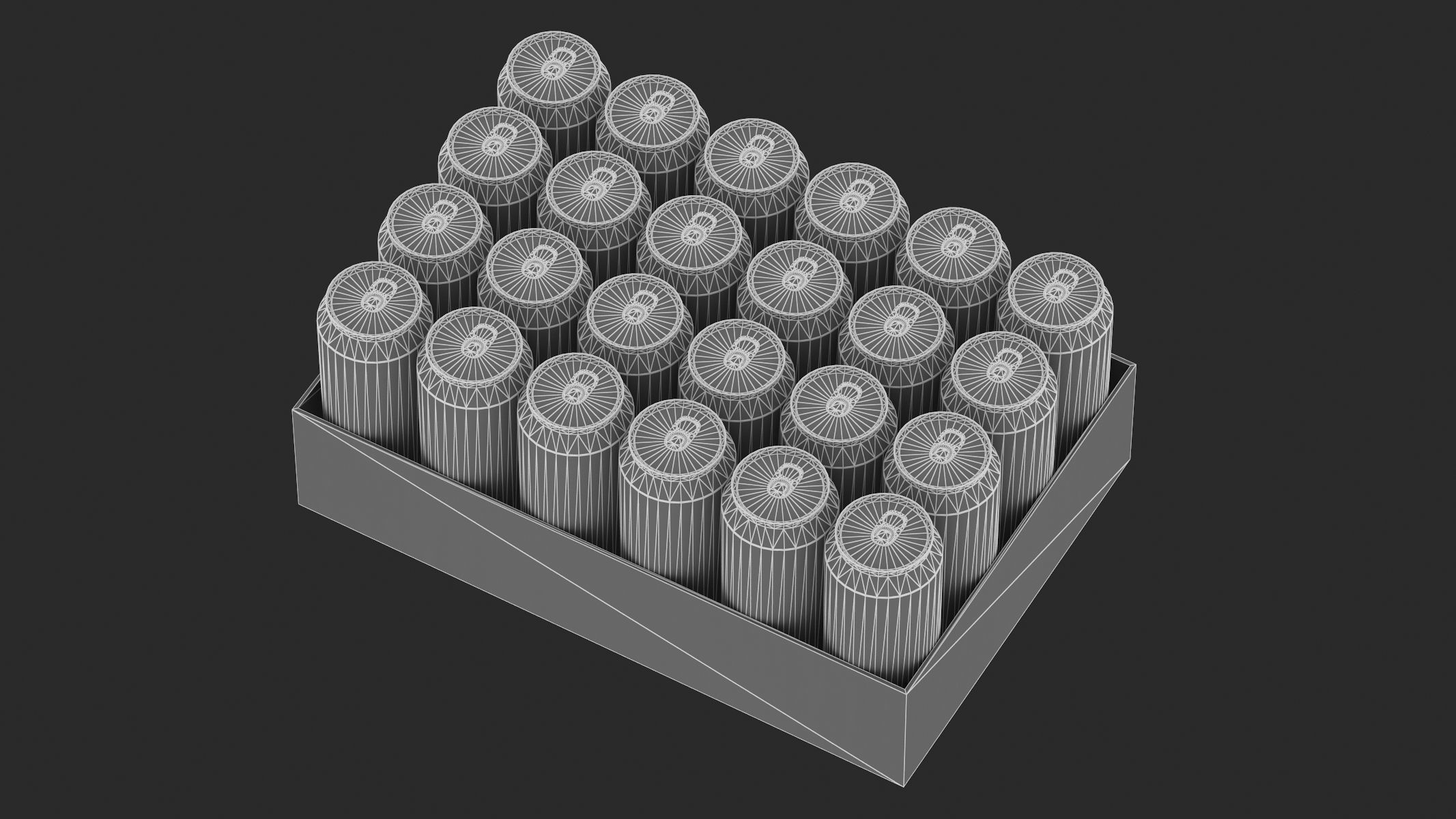 Beer 490ml Pack 24 Cans Low Poly PBR Realistic Low-poly 3D model_9