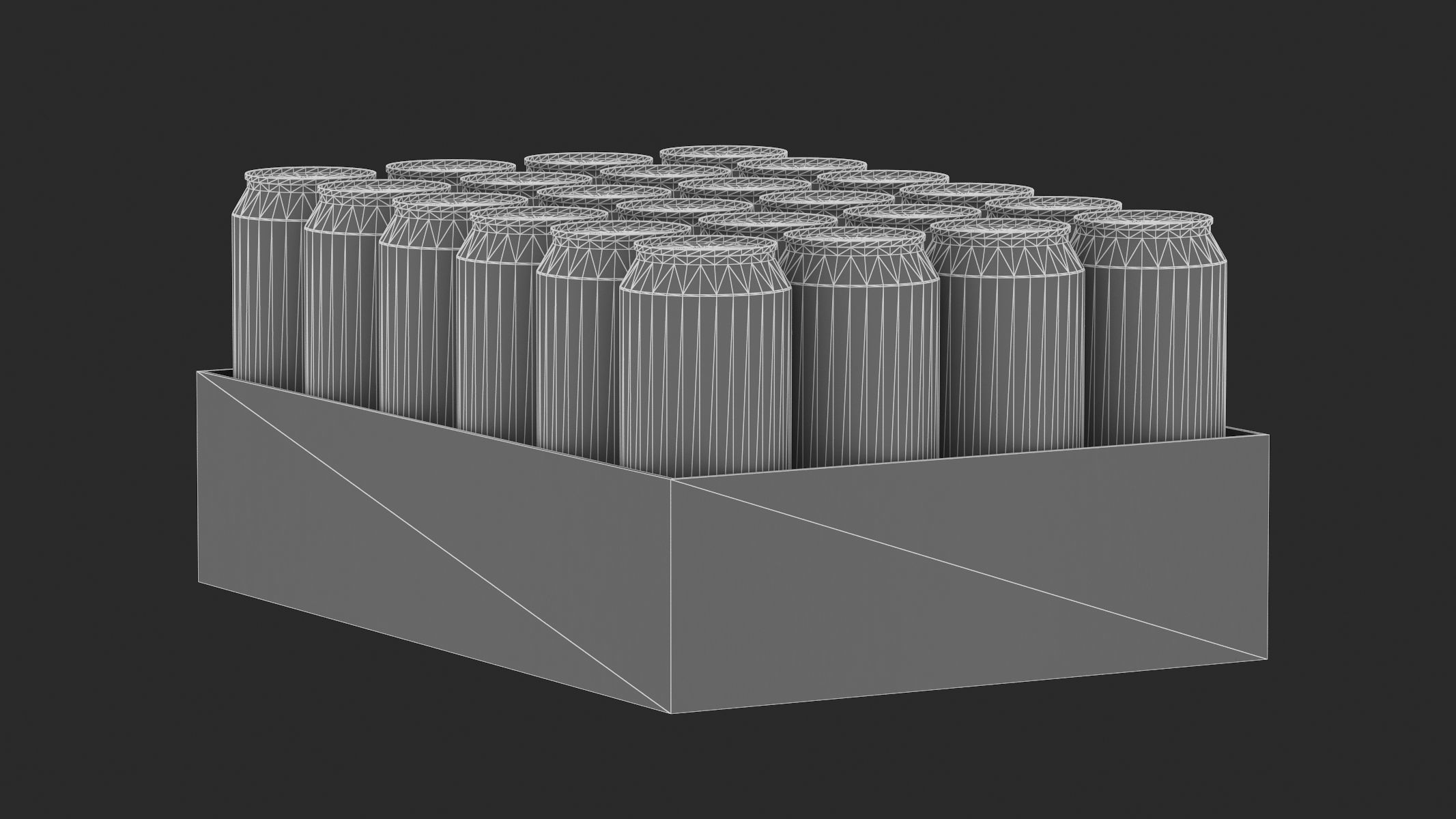 Beer 490ml Pack 24 Cans Low Poly PBR Realistic Low-poly 3D model_6