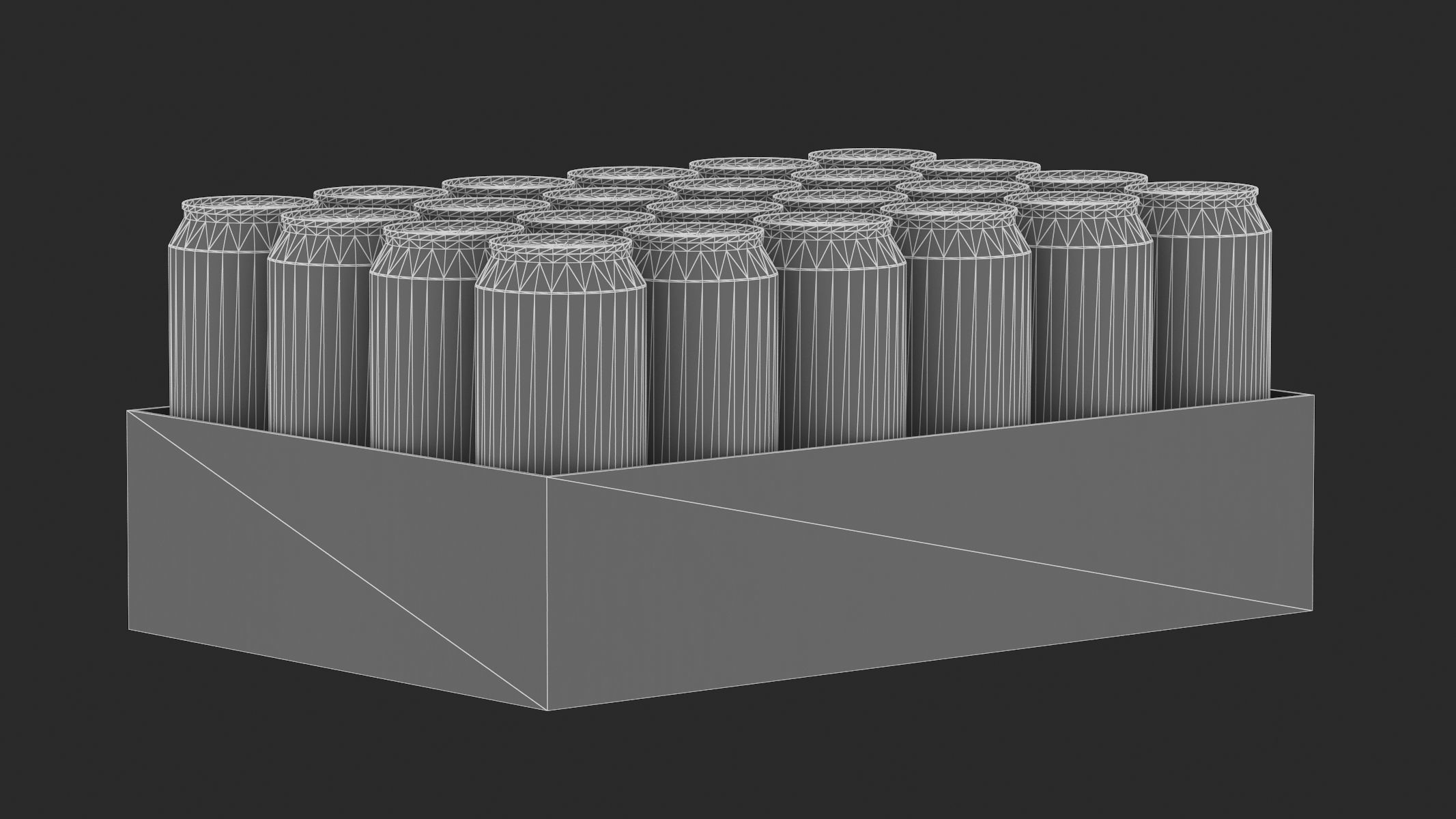 Beer 490ml Pack 24 Cans Low Poly PBR Realistic Low-poly 3D model_8