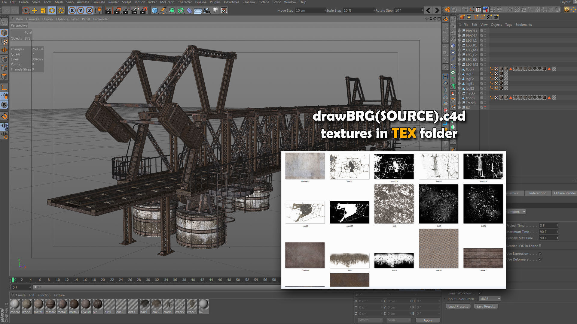 Railway Iron Drawbridge 3D model_26
