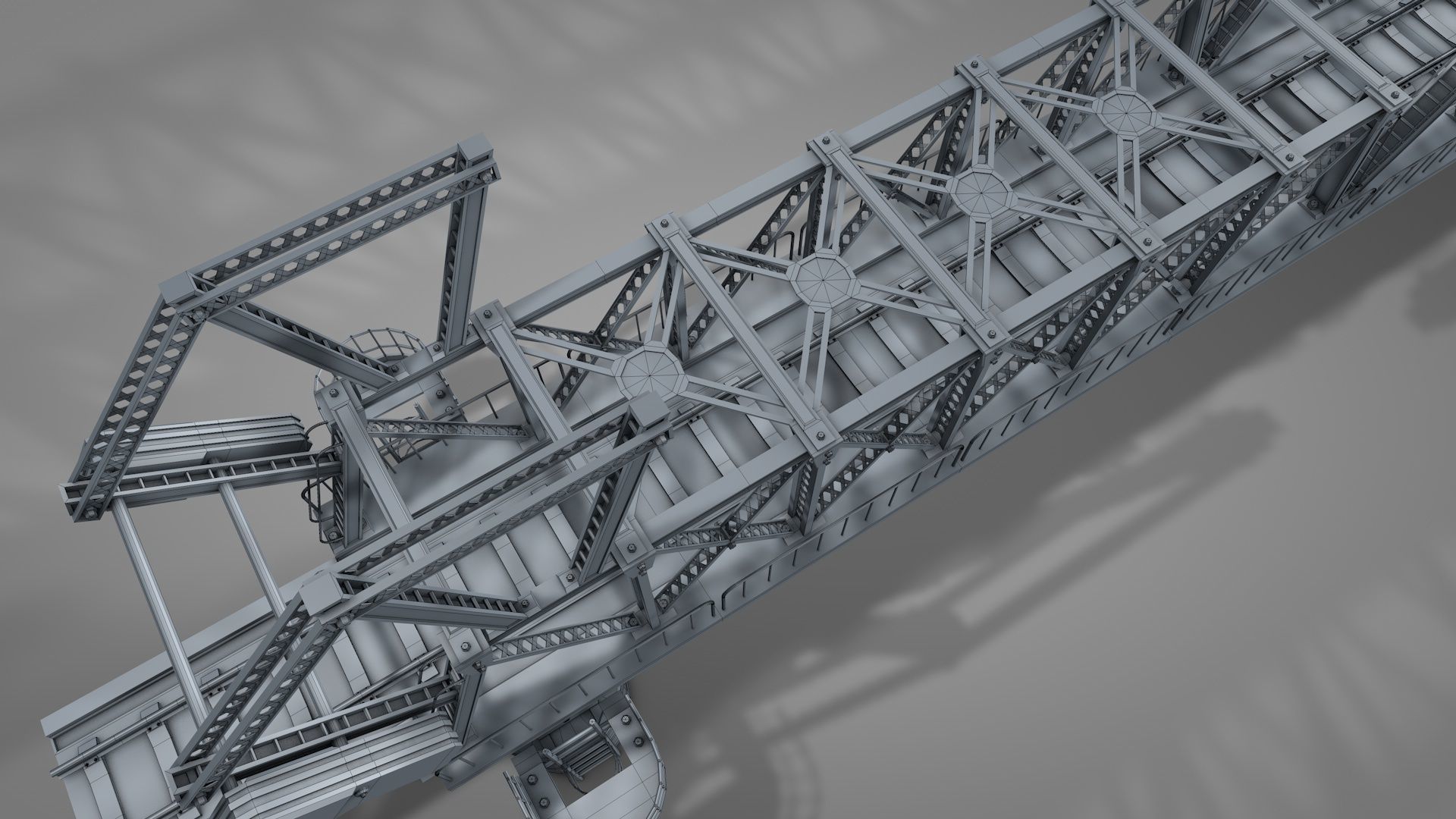 Railway Iron Drawbridge 3D model_8