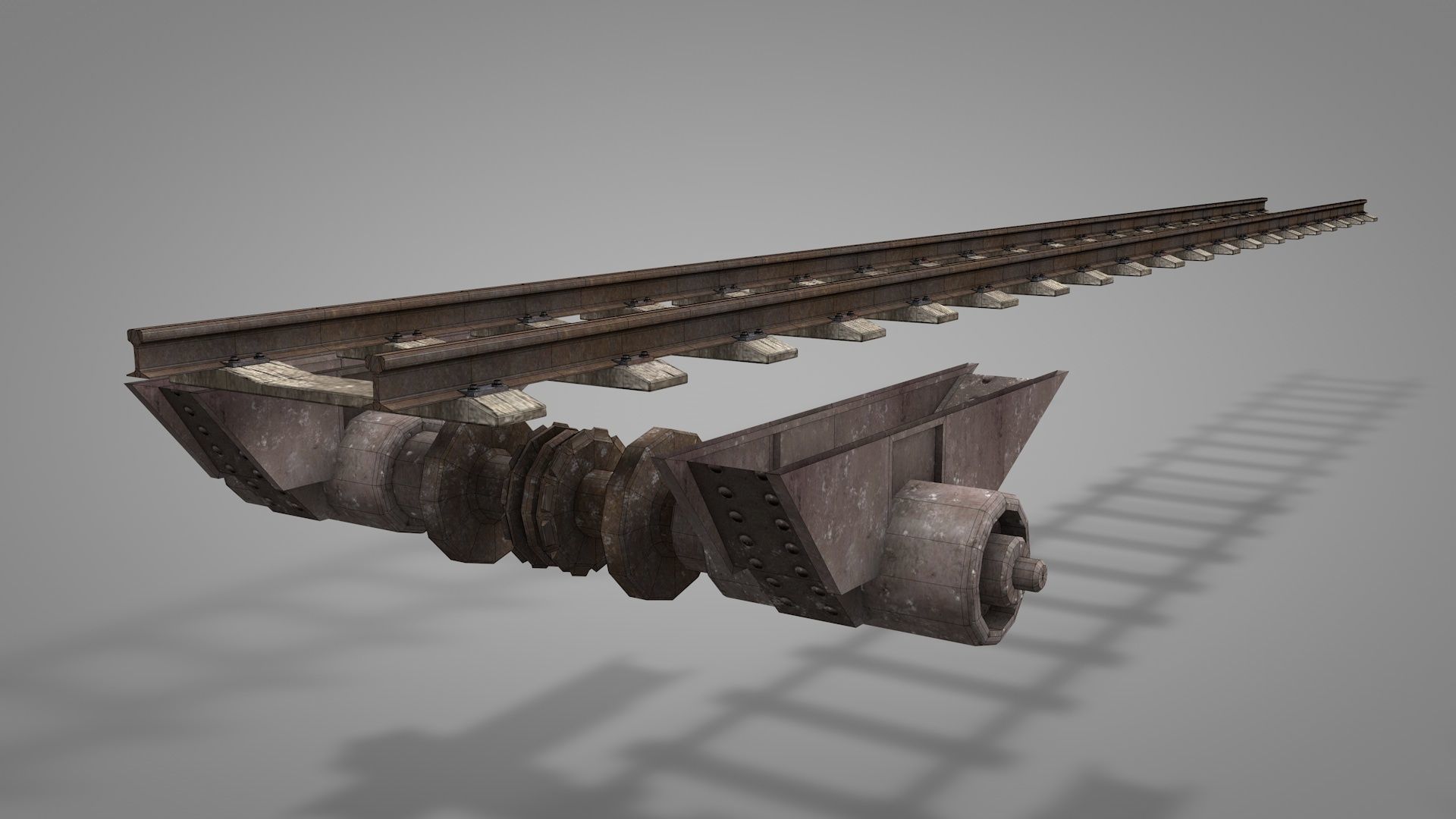 Railway Iron Drawbridge 3D model_16