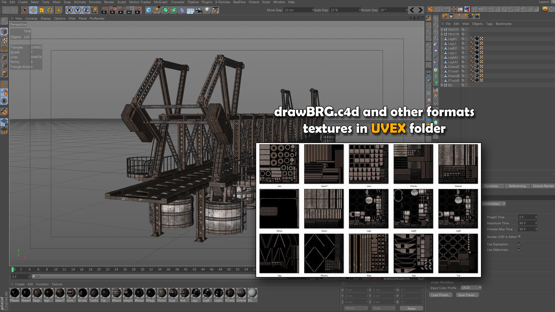 Railway Iron Drawbridge 3D model_27