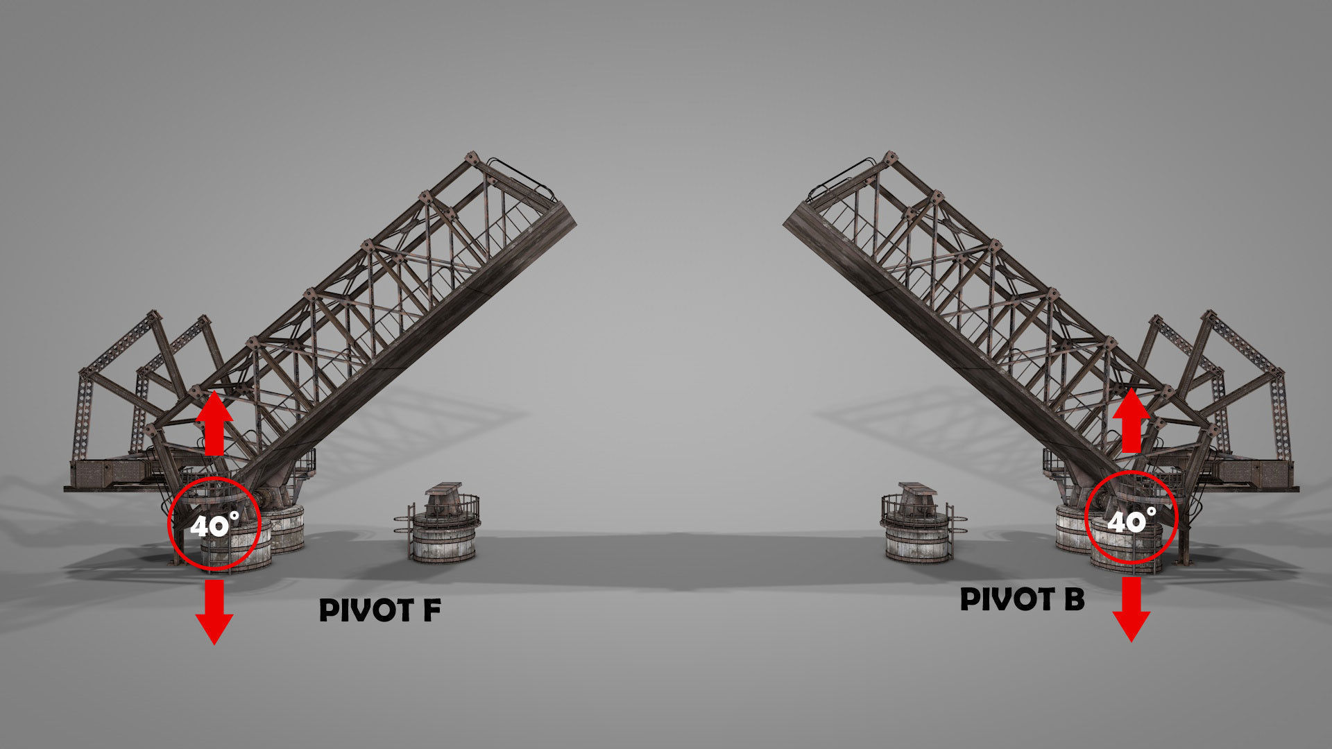 Railway Iron Drawbridge 3D model_21