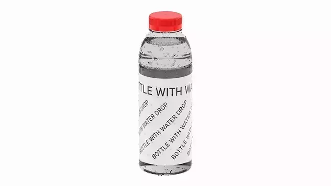 Bottle with water drop 3D model