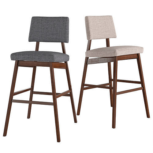 Baxton Studio Colton Upholstered Bar Stool 3D model