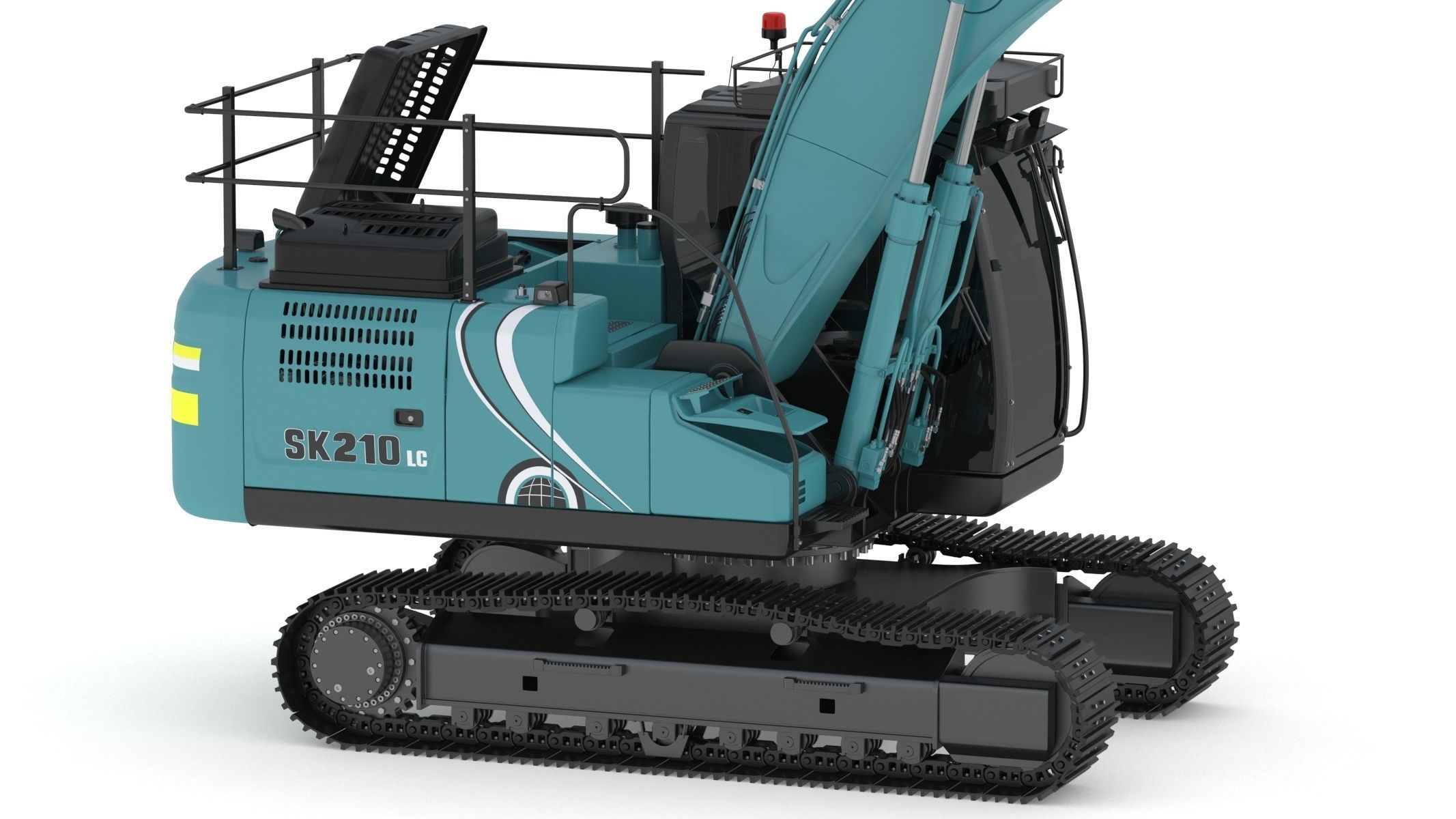 Kobelco SK210LC-10 Long Arm Excavator 3D model_10