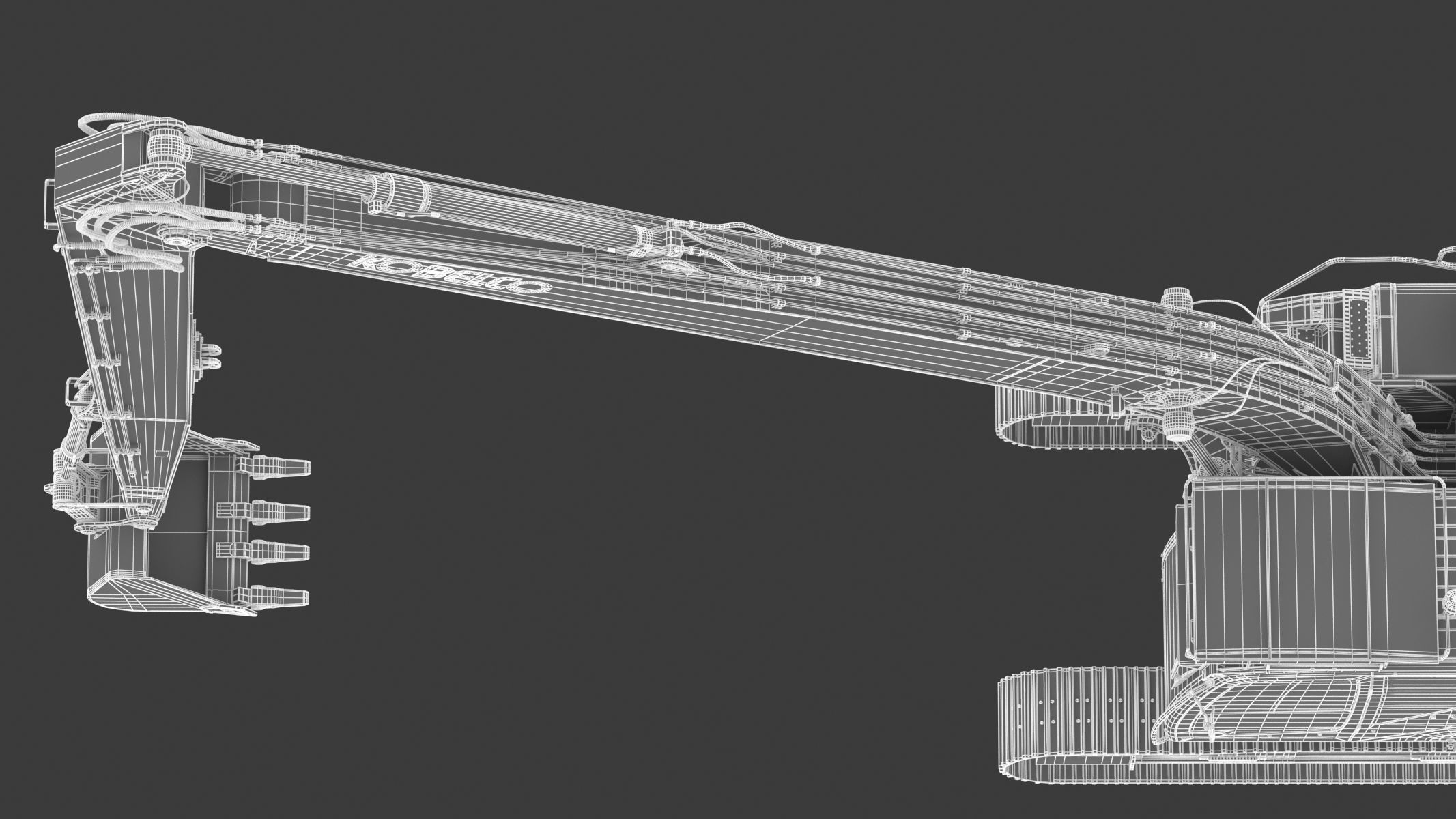 Kobelco SK210LC-10 Long Arm Excavator 3D model_41