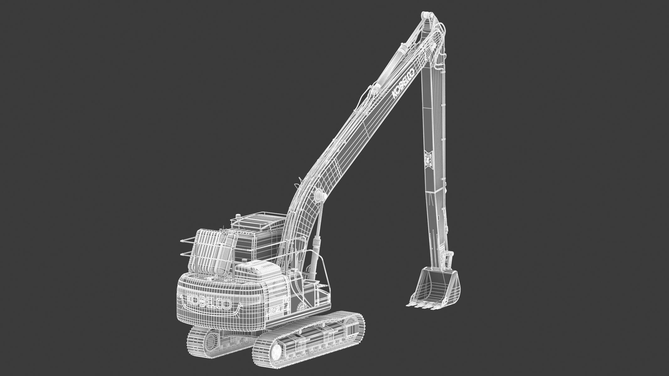 Kobelco SK210LC-10 Long Arm Excavator 3D model_23
