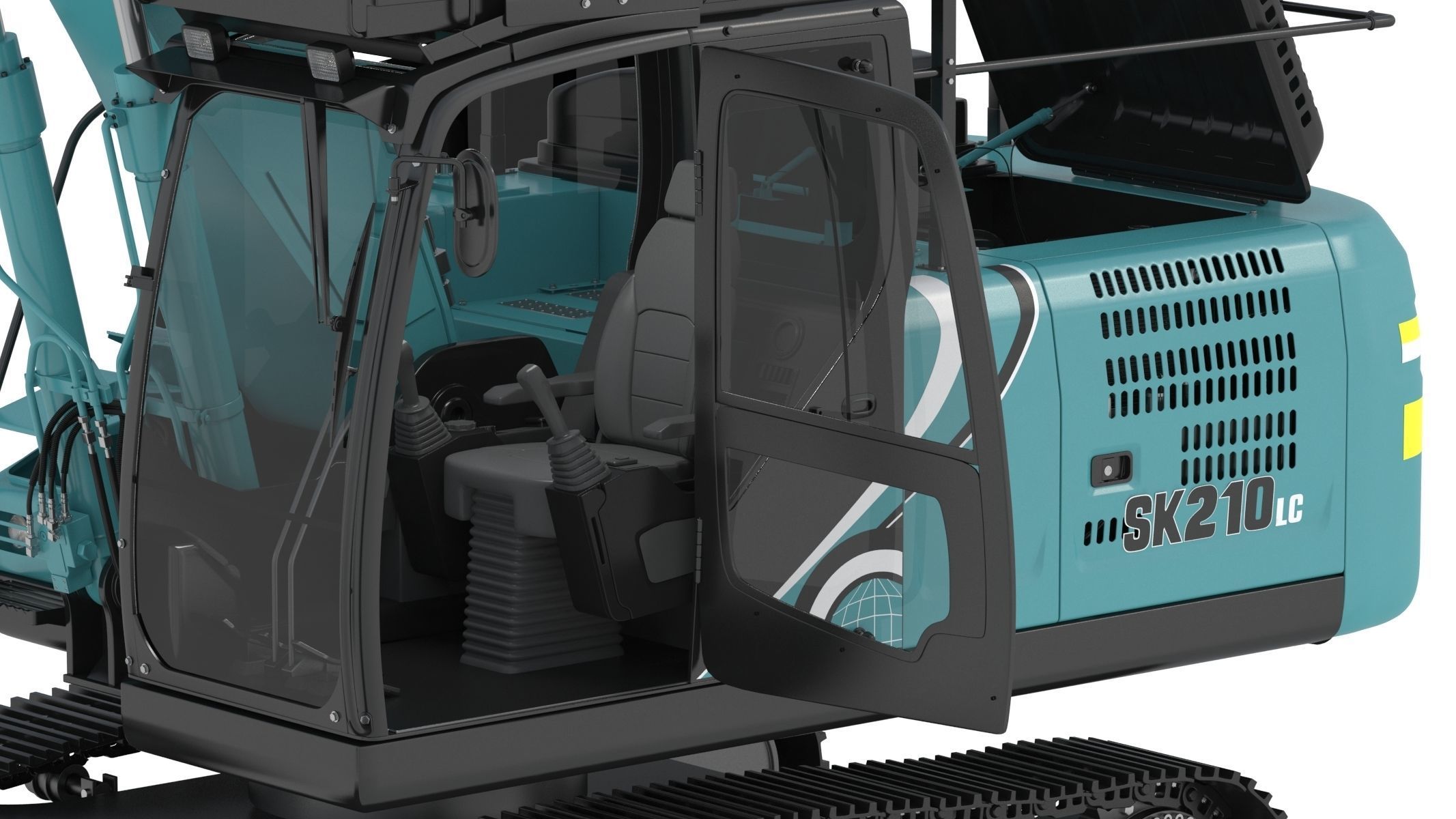 Kobelco SK210LC-10 Long Arm Excavator 3D model_20