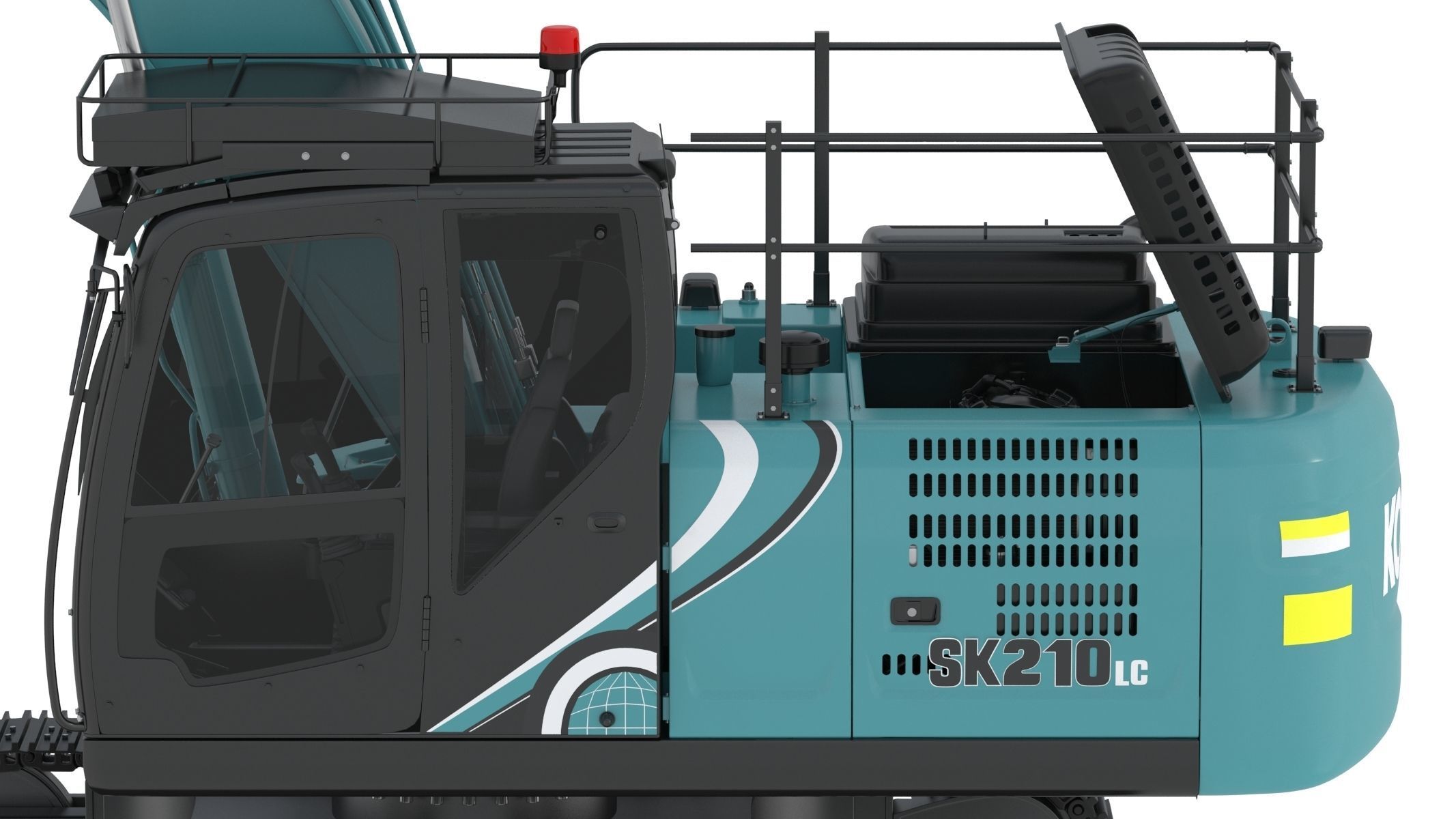 Kobelco SK210LC-10 Long Arm Excavator 3D model_14