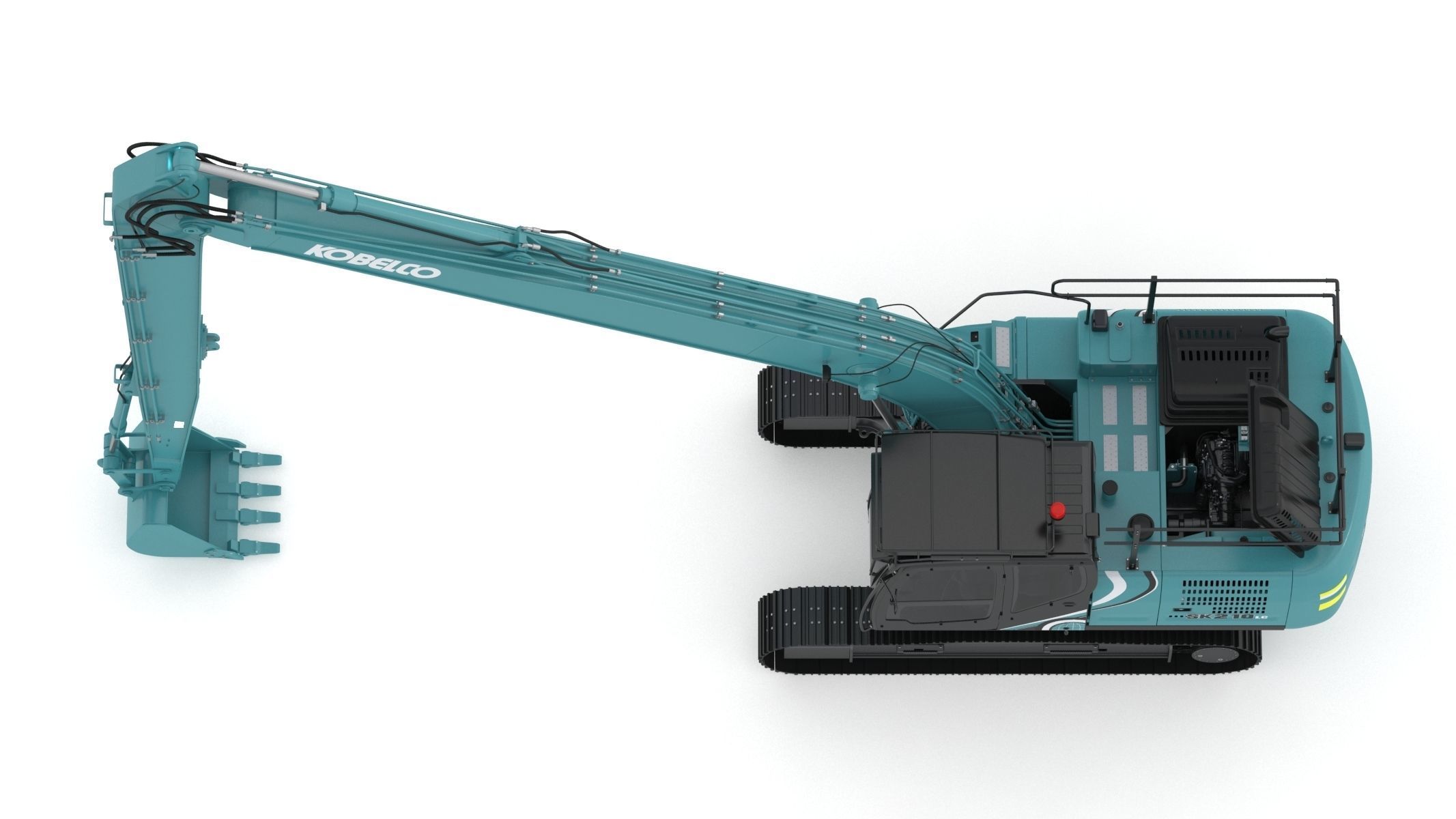 Kobelco SK210LC-10 Long Arm Excavator 3D model_9