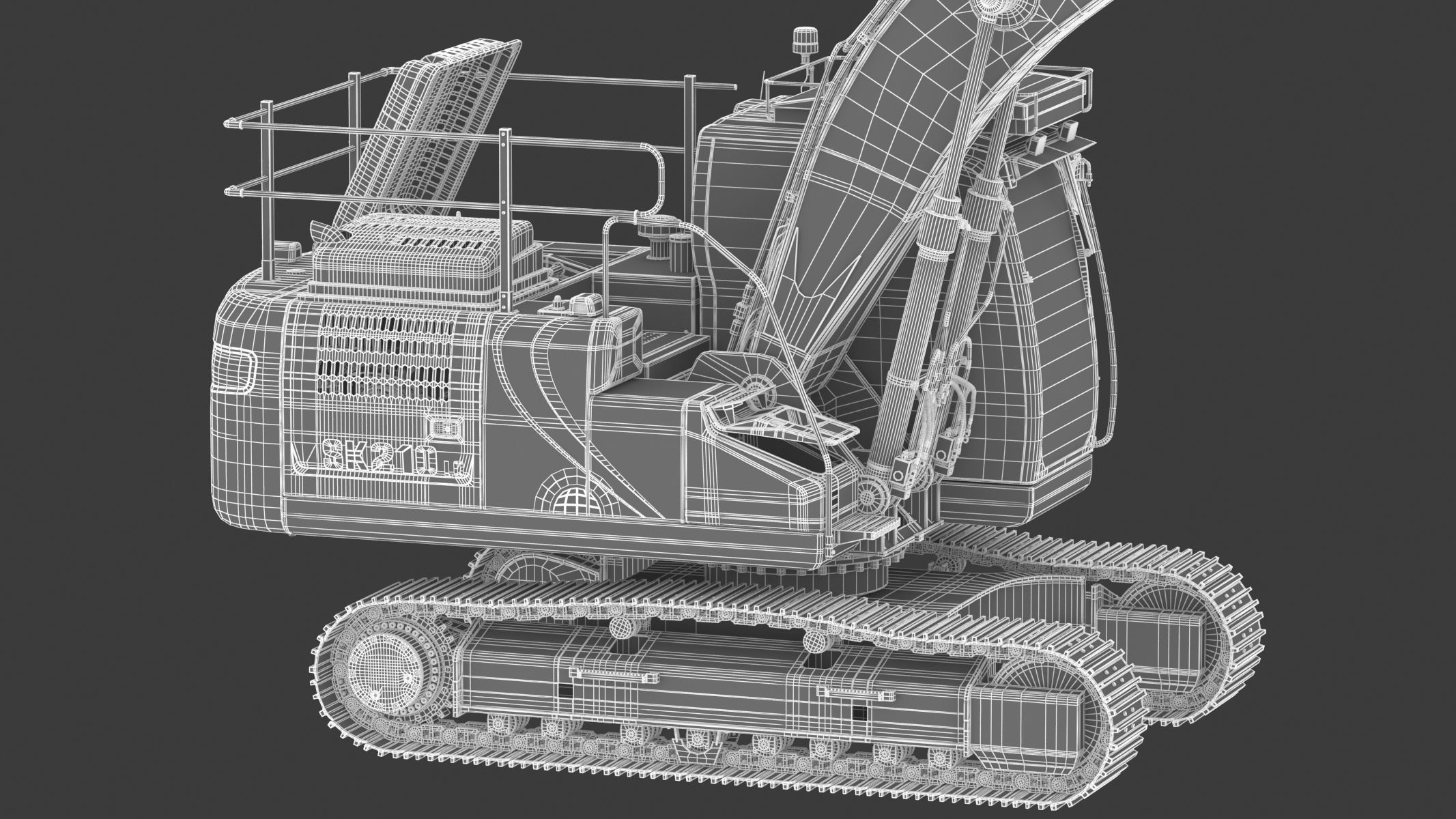 Kobelco SK210LC-10 Long Arm Excavator 3D model_32