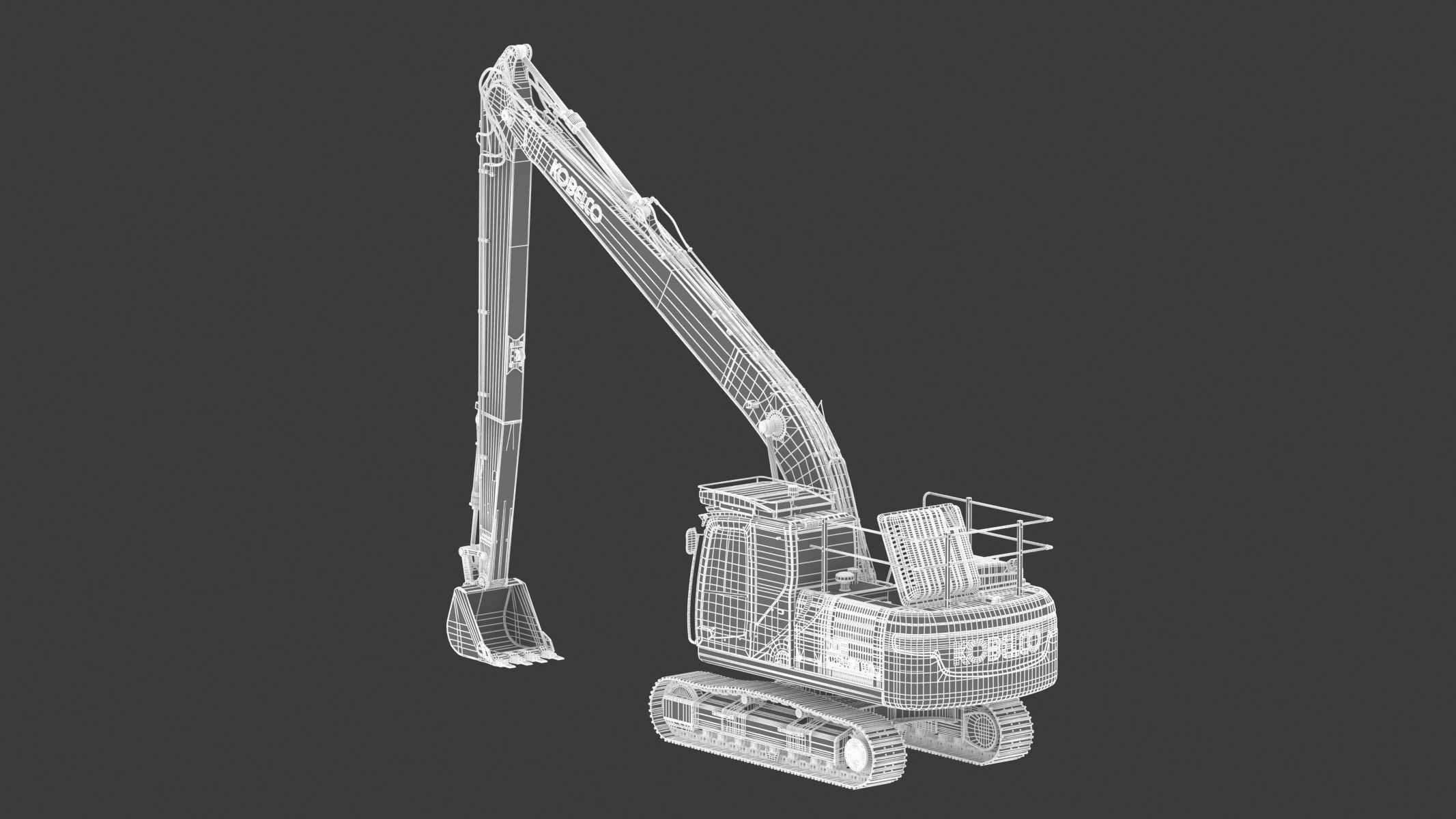 Kobelco SK210LC-10 Long Arm Excavator 3D model_25